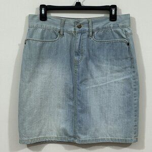 Vintage Tommy Hilfiger Women Size 10 Light Blue Denim Knee Length Jean Skirt